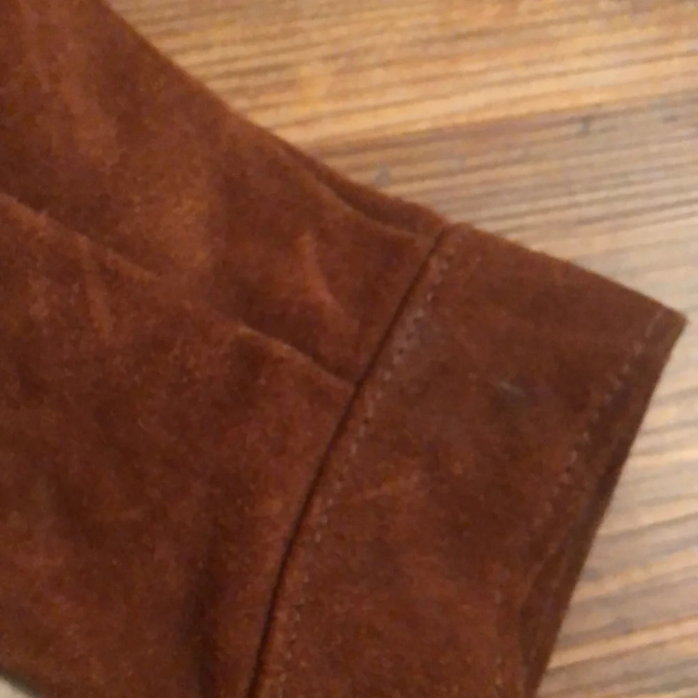 Vintage GAP Kids l Brown Button Front Suede Jacket Heavy Sz XXS